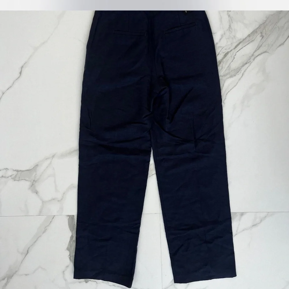 NWT Aritzia linen limitless pants dark navy Sz 2‎